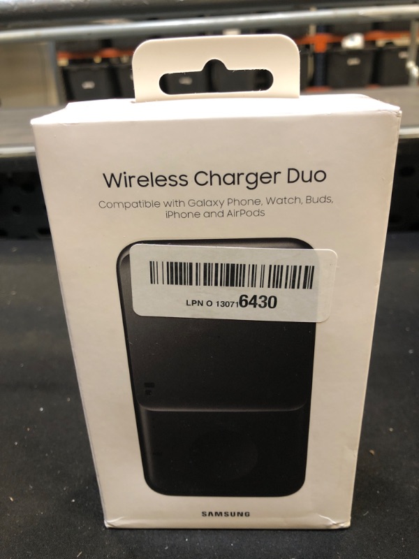 Photo 2 of SAMSUNG 9W Wireless Charger Duo w/ USB C Cable, Charge 2 Devices at Once, Cordless Super Fast Charging Pad for Galaxy Phones and Devices, 2021, US Version, Black