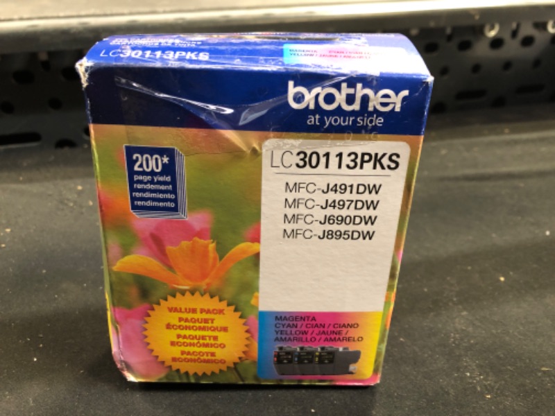 Photo 2 of Brother Printer LC30113PKS 3-Pack Standard Cartridges Yield Up To 200 Pages/Cartridge LC3011 Ink, Cyan/Magenta/Yellow
