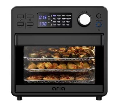 Photo 1 of 16 qt. Air Fryer Oven Ariawave Mini Stainless Steel with Rotating Rotisserie
