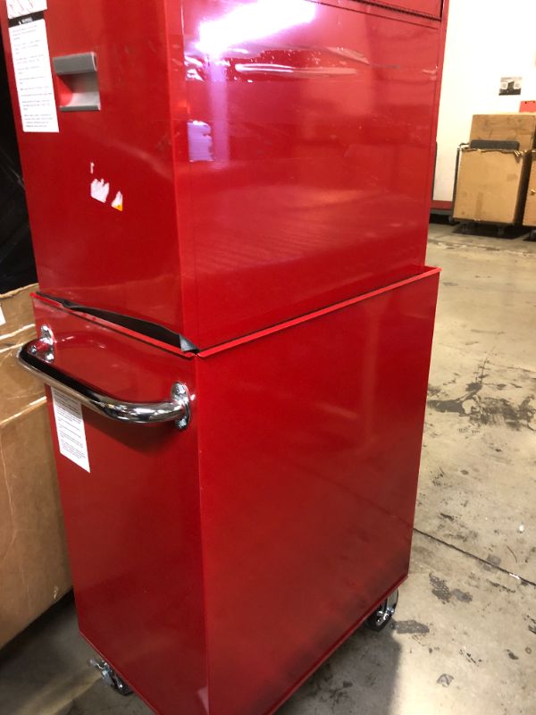 Photo 1 of 27 in. 11-Drawer Tool Chest and Cabinet Combo in Red

