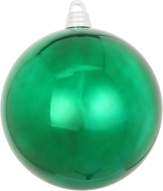 Photo 1 of 12in Large Christmas Ornaments Shatterproof Christmas Ball Ornaments Giant Hanging Balls Christmas Tree Ornaments Mercury Ball Decorations for Holiday(Green)
