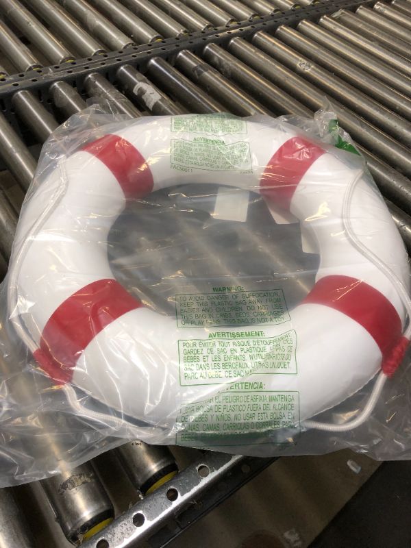 Photo 2 of 20 inch/50cm Small Diameter Swim Foam Ring Buoy Swimming Pool Safety Life Preserver with Perimeter Rope Red 20INCH