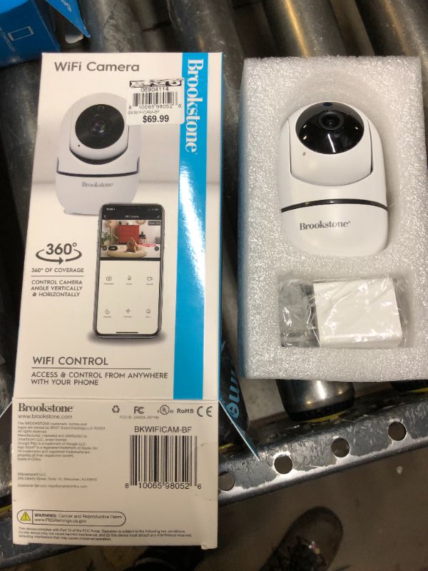 Photo 2 of Brookstone Tilt and Pan WiFi Camera, White - Smart Home Security System with Night Vision, Motion Detector, Audio Speaker, Android/iOS App, and Live HD Video Feed