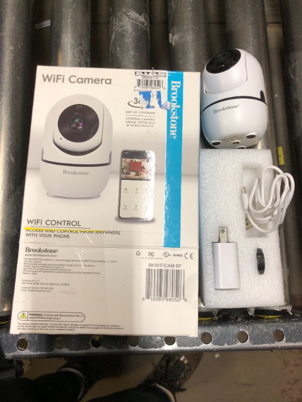 Photo 2 of Brookstone Tilt and Pan WiFi Camera, White - Smart Home Security System with Night Vision, Motion Detector, Audio Speaker, Android/iOS App, and Live HD Video Feed