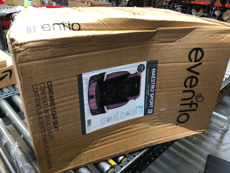 Photo 3 of Evenflo Maestro Sport Convertible Booster Car Seat, Forward Facing, High Back, 5-Point Harness, For Kids 2 to 8 Years Old, Whitney Pink