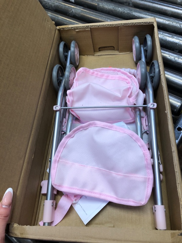 Photo 1 of Adora Baby Doll Stroller Soft Pink Medium Shade Umbrella Stroller, Can Fit Up to 20 inch Dolls and Stuffed Animals Soft Pink Stroller