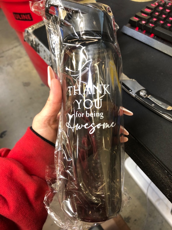 Photo 1 of  1 count Employee Appreciation Gifts 24 oz Plastic Water Bottles Thank You Gift Leak Proof Appreciation Sports Water Bottle Team Staff Coworker Gifts for Women Men Business Favors (Gray