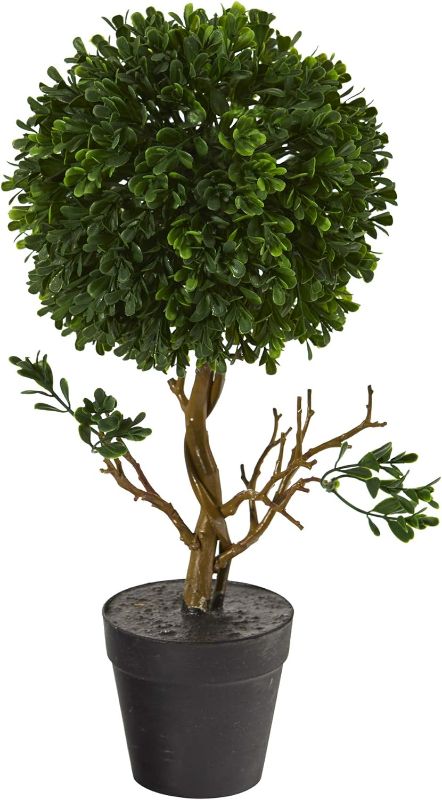 Photo 1 of 15in. Boxwood Topiary Artificial Tree UV Resistant (Indoor/Outdoor), Green
