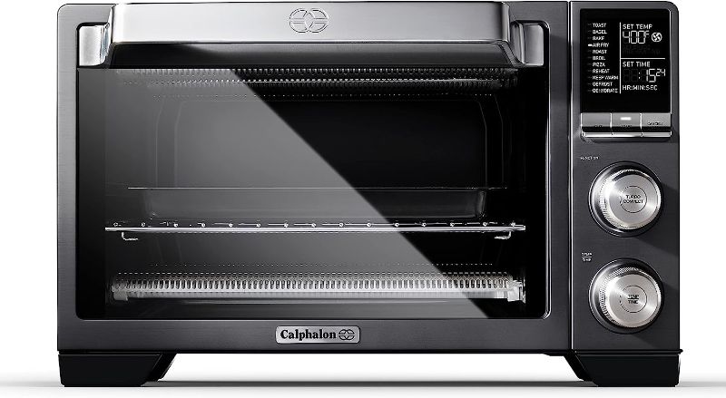 Photo 1 of Calphalon Quartz Heat Countertop Toaster Oven, Stainless Steel, Extra-Large Capacity, Black, Dark Gray
