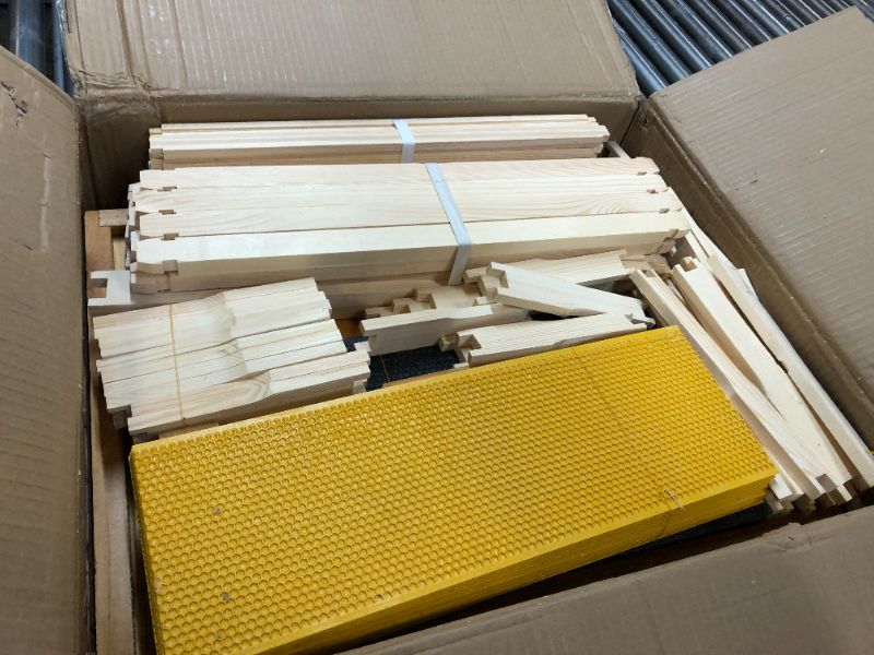 Photo 2 of 10-Frames Complete Beehive Kit, 100% Beeswax Coated Bee Hive Includes Frames and Beeswax Coated Foundation Sheet (2 Layer)