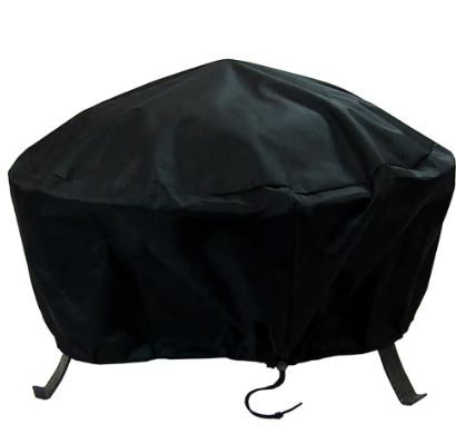 Photo 1 of 36 in. Black Durable Weather-Resistant Round Fire Pit Cover
