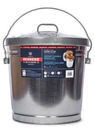 Photo 1 of 10 Gal. Galvanized Steel Locking Lid Storage Can
