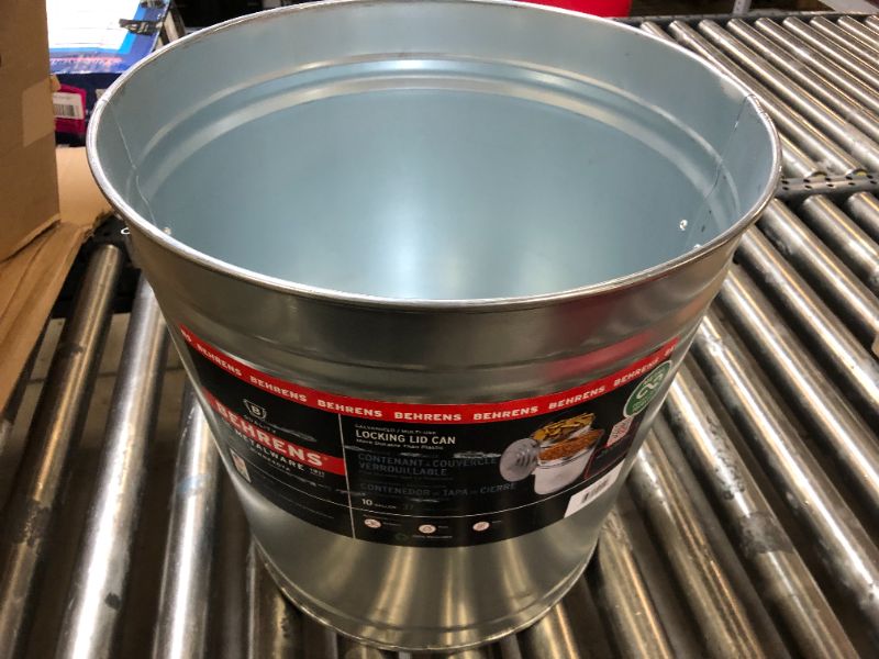 Photo 2 of 10 Gal. Galvanized Steel Locking Lid Storage Can
