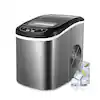 Photo 1 of 9.5 in. 26 lbs. Portable Countertop Ice Maker Machine for Crystal Ice Cubes with Ice Scoop in Stainless Steel