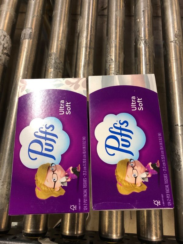 Photo 2 of Puffs Ultra Soft & Strong Facial Tissue 124 ea (Pack of 12) 2 box