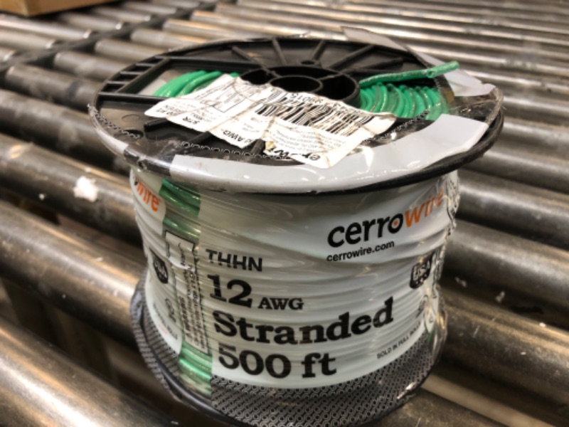 Photo 2 of 500 ft. 12 Green Stranded CU THHN Wire

