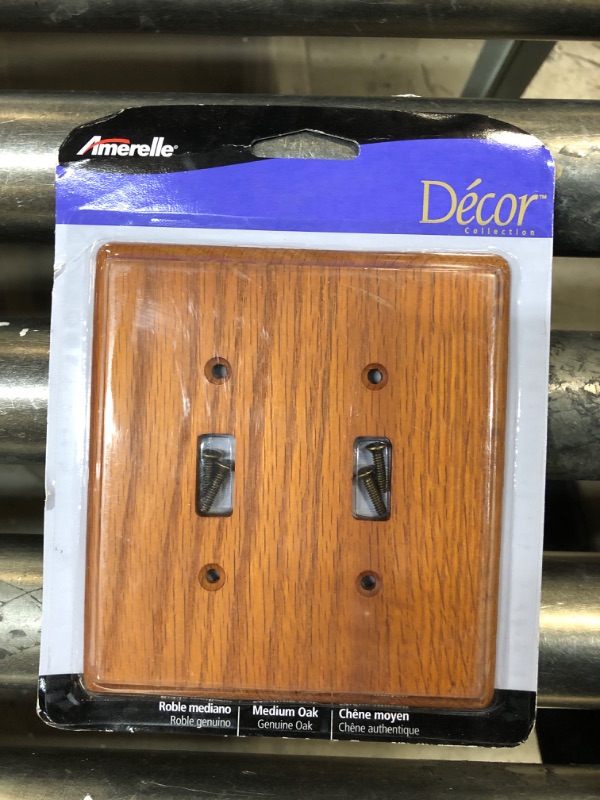 Photo 1 of AMERELLE Contemporary 2 Gang Wood Toggle Wall Plate 1 pk