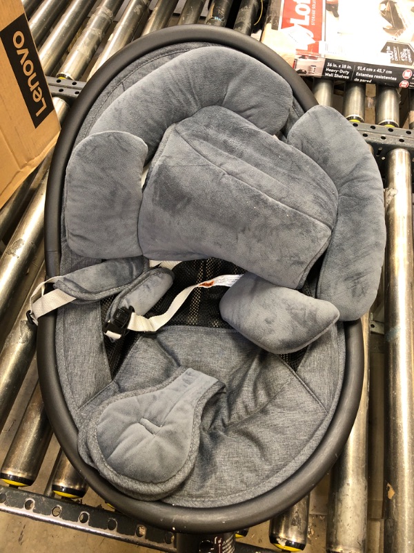 Photo 2 of Baby Swings for Infants, BabyBond Bluetooth Infant Swing with Music Speaker with 3 Seat Positions, 5 Point Harness Belt, 5 Speeds and Remote Control - Portable Baby Swing for Indoor and Outdoor Baby Swing with mosquito nets *** ITEM HAS DEBRIS FROM PRIOR 