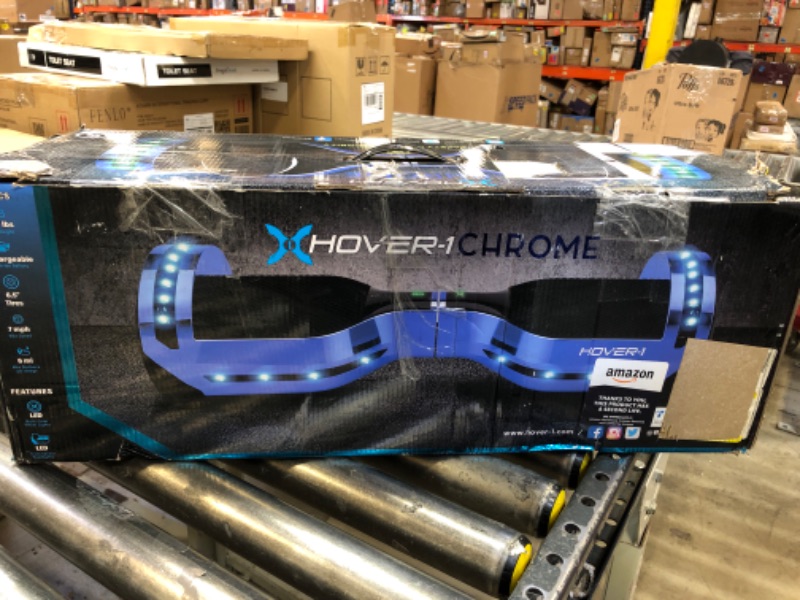 Photo 3 of Hover-1 Chrome 2.0 Electric Hoverboard | 6MPH Top Speed, 7 Mile Range, 4.5HR Full-Charge, Built-In Bluetooth Speaker, Rider Modes: Beginner to Expert Chrome 2.0 Blue