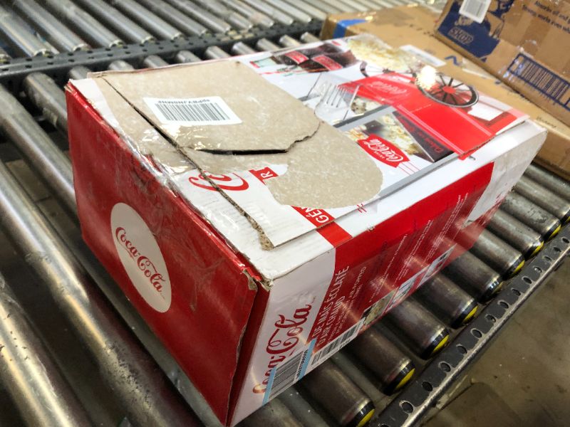 Photo 1 of Nostalgia Popcorn Maker, 12 Cups, Coca-Cola Hot Air Popcorn Machine with Measuring Cap, Oil Free, Vintage Movie Theater Style, White and Red Hot Air Coke