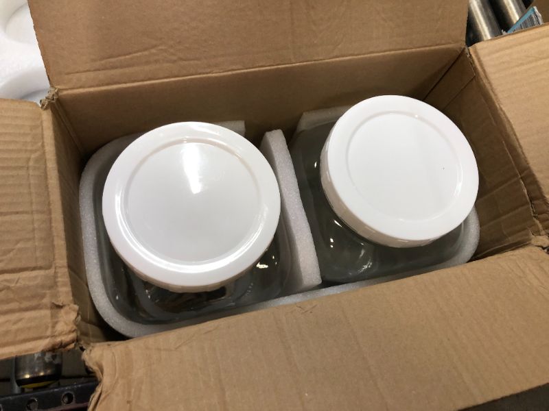 Photo 2 of 2 Pack Wide Mouth 1 Gallon Clear Glass Jar with Lid, Heavy Duty Airtight Screw Lid with Silicone Gasket - Large Mason Jar with 2 Scale Mark for Fermenting Kombucha and Storing Food(Extra 2 Gaskets)