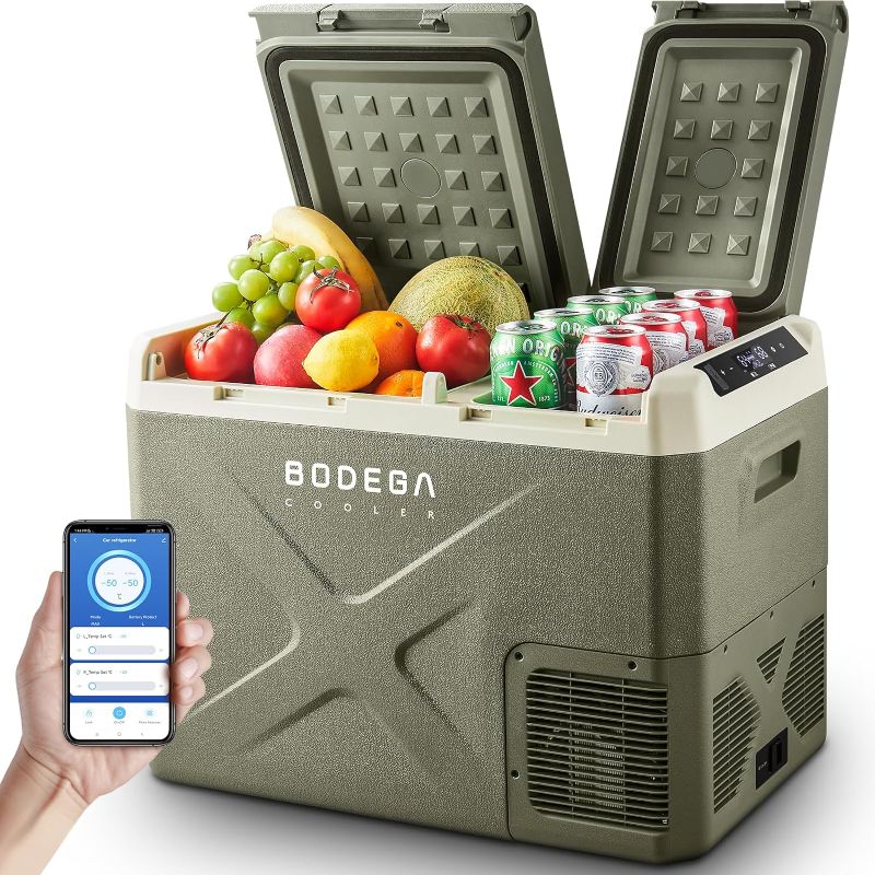 Photo 1 of BODEGACOOLER 12 Volt Car Refrigerator, 34Quart (32L) Car Fridge Dual Zone, 12V Portable Freezer APP Control, RV Car Cooler -4?-68? 12/24V DC 100-240V AC for Outdoor Camping Travel Vehicles Home Use
