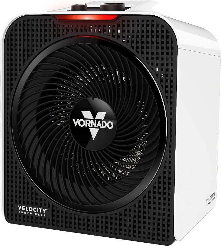 Photo 1 of Vornado Velocity 3 Space Heater with 3 Heat Settings, Adjustable Thermostat, and Advanced Safety Features, White, Small
