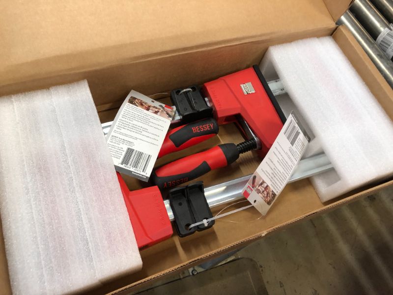 Photo 2 of Bessey - K-BODY REVOlution 12" Parallel Clamps with Composite Plastic Handle and 3-3/4-In. Throat Depth - 2-Pack