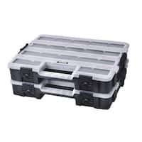 Photo 1 of Anvil 17-Compartment Black Interlocking Small Parts Organizer (2-Pack) *** ONLY ONE STORAGE BOX INCLUDED ***
