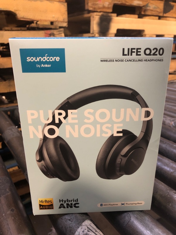 Photo 3 of Soundcore by Anker Life Q20+ Active Noise Cancelling Headphones, 40H Playtime, Hi-Res Audio, App, Connect to 2 Devices, Memory Foam Earcups, Bluetooth Headphones for Travel, Home Office
