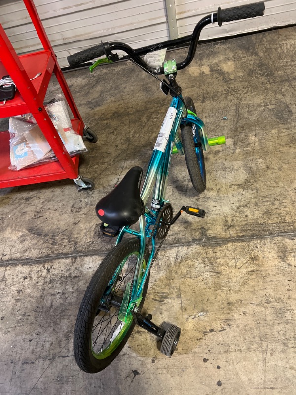 Photo 3 of Genesis 18-in Glitch Boy's BMX Bike, Blue/Green