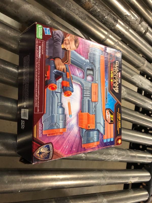 Photo 3 of Marvel Studios' Guardians of The Galaxy Vol. 3 Nerf Star-Lord Quad Blaster, Great for Kids Halloween Costume, 3 Nerf Darts, Role Play Super Hero Toys, 5+