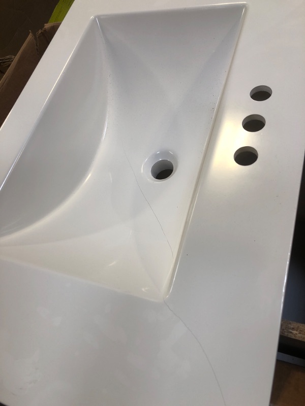 Photo 6 of 30.25 in. W x 18.75 in. D Bath Vanity in Pearl Gray with Cultured Marble Vanity Top in White with White Basin