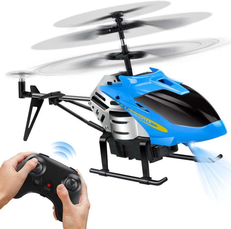 Photo 1 of Helicopters - Remote Control Helicopter Toys: One Key Take-Off/Landing, Automatic Altitude Hold, LED Light & 3.5 Channel Gyro Stabilizer,...