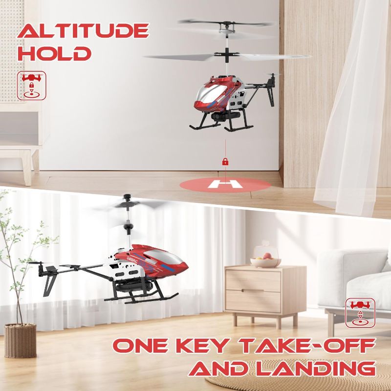 Photo 1 of  Remote Control Helicopter W/ 1080P HD Camera, RC Helicopters W/FPV Live Video, LED Lights, Altitude Hold, Gyroscope, 2.4GHz Toy for Boys Girls