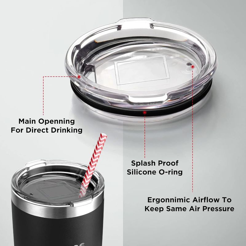 Photo 2 of  Tumbler, Stainless Double Wall Vacuum Insulated Tumbler with Lid and Wide Mouth, for Christmas Gifts, Travel, GYM & Daily Use, BPA Free