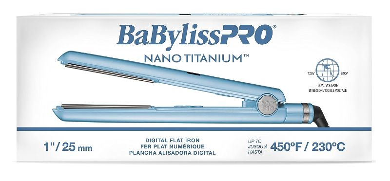 Photo 1 of BaBylissPRO Nano Titanium Flat Iron Hair Straightener, 1" Digital Hair Straightener Iron for Professional Salon Results and All Hair Types
