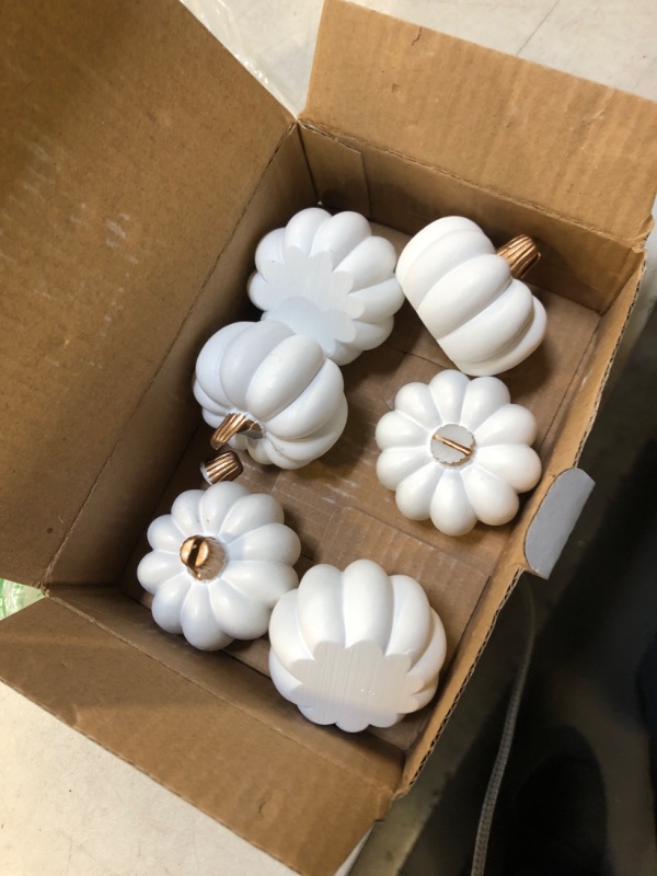 Photo 2 of 6 Small Artificial White Pumpkins Decorative White Foam Pumpkins Harvest Pumpkins 3" Wide for Fall Wedding Thanksgiving Halloween Table Centerpiece Seasonal Mantel Bowl Decorations Crafts
Visit the Winlyn Store