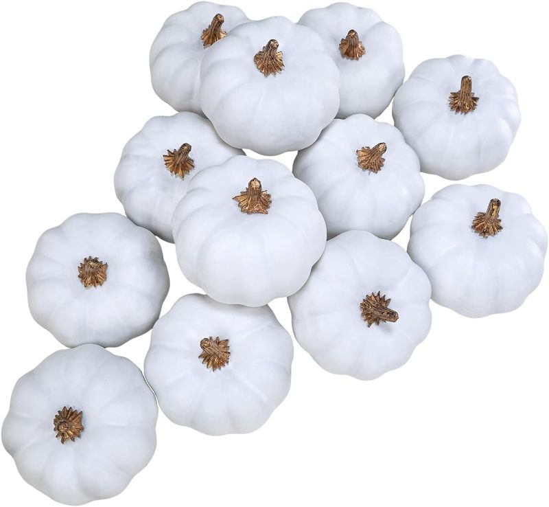 Photo 1 of 6 Small Artificial White Pumpkins Decorative White Foam Pumpkins Harvest Pumpkins 3" Wide for Fall Wedding Thanksgiving Halloween Table Centerpiece Seasonal Mantel Bowl Decorations Crafts
Visit the Winlyn Store