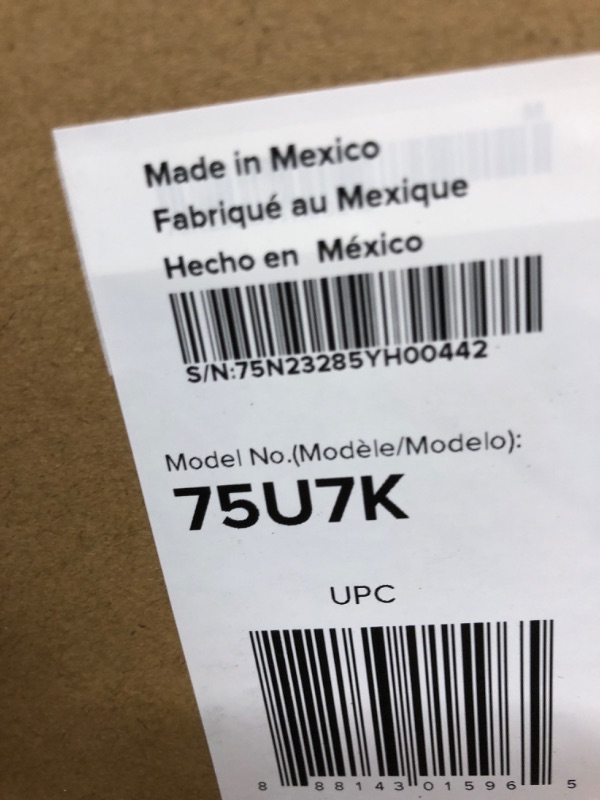 Photo 1 of Hisense 75-Inch Class U7 Series Mini-LED ULED 4K UHD Google Smart TV (75U7K, 2023 Model) - QLED, Native 144Hz, 1000-Nit, Dolby Vision IQ, Full Array Local Dimming, Game Mode Pro, Alexa Compatibility----FACTORY SEALED 