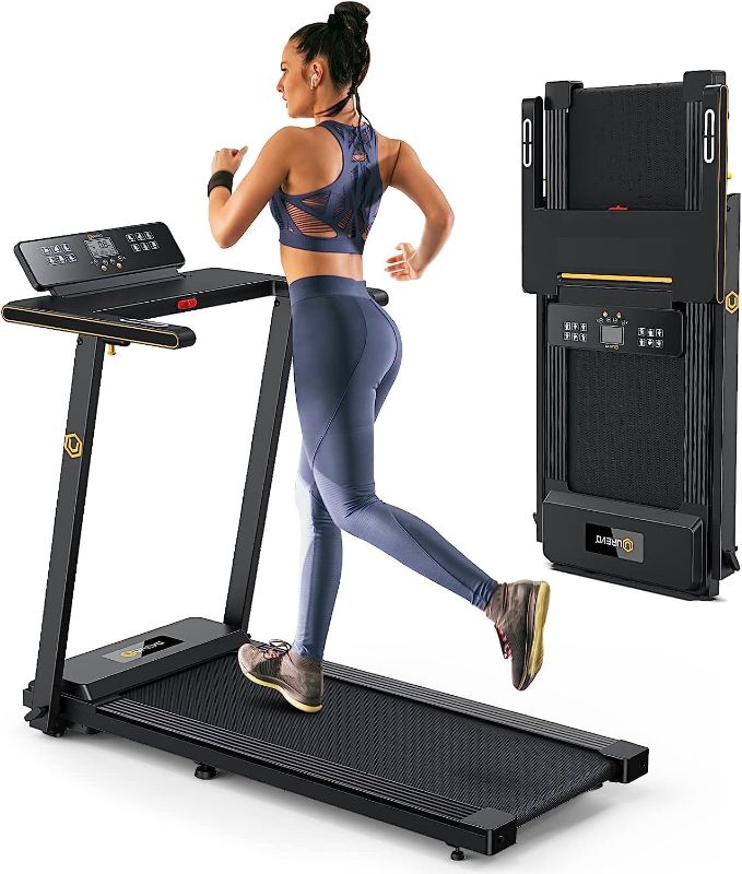 Photo 1 of UREVO Portable Folding Treadmills for Home, Max 3.0 HP Running Walking Treadmill with 12 Pre Set Programs and Wider Tread Belt, Adjustable Display, Pause...
