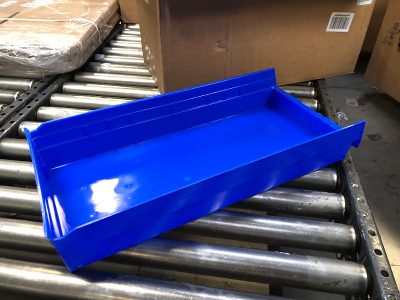Photo 3 of Akro-Mils 30174 Plastic Nesting Shelf Bin Box, (24-Inch x 11-Inch x 4-Inch), Blue, (6-Pack)