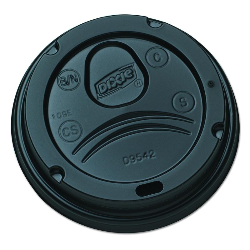 Photo 1 of Dixie 8 oz. Dome Hot Coffee Cup Lids by GP PRO (Georgia-Pacific), Black, DL9538B, 100 Lids SMALL
