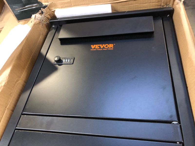 Photo 4 of VEVOR Package Delivery Boxes for Outside 16.2"x15.8"x44", Galvanized Steel Package Delivery Box with Coded Lock, Removable Anti-theft Baffle, IPX3 Waterproof Parcel Drop Box for Outside, Porch