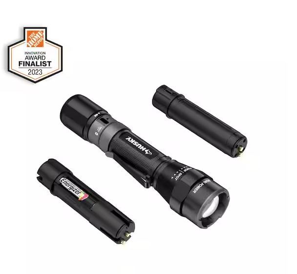 Photo 1 of 800 Lumens Dual Power LED Rechargeable Focusing Flashlight with Rechargeable Battery and USB-C Cable Included
