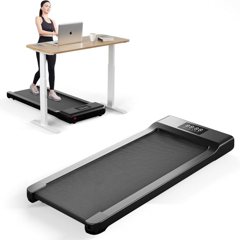 Photo 1 of Walking Pad, 2 in 1 Treadmill Under Desk with 2.5HP Motor, Walking Pad Treadmill for Home and Office, Installation-Free Standing Desk Treadmill with Remote Control, LED Display
