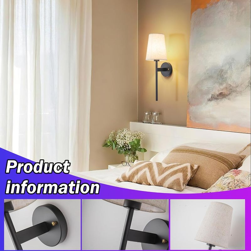 Photo 1 of Nekhung Battery Operated Wall Sconces  Wireless Wall Sconce with Remote, Battery Operated Wall Lights Fabric Shade, 50 Hours Long Life Rechargeable Blub RGB Dimmable,Perfect Indoor Lighting
