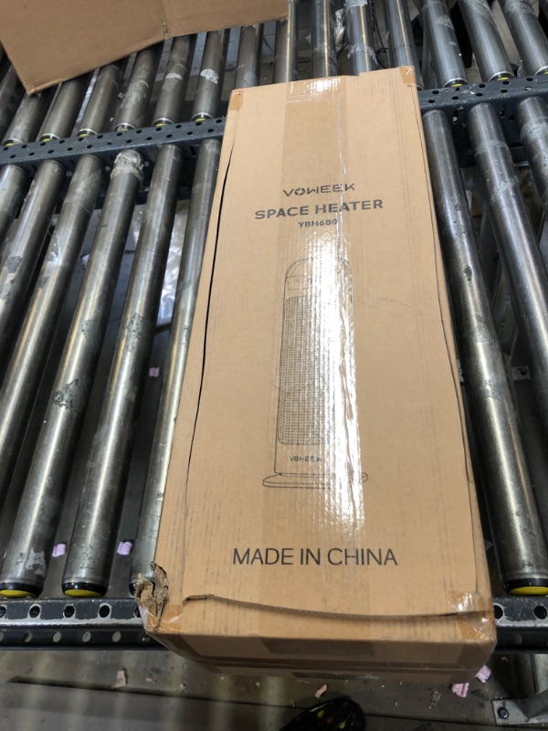 Photo 1 of 24" Space Heater, Voweek 1500W PTC Fast Heating Ceramic Heater for Office, Large Room, Indoor Use, Bedroom, Electric Heater with Thermostat, Remote, 3 Modes, ETL Certified, 12H Timer, 90° Oscillating Black