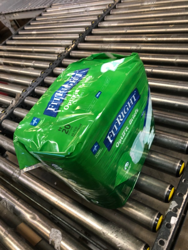 Photo 1 of FitRight OptiFit Ultra Adult Diapers, Disposable Incontinence Briefs with Tabs, Heavy Absorbency, XX-Large, 60"-69", 20 Count Bag of 20 2X-Large (Pack of 20)