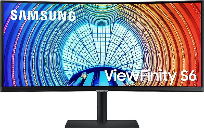 Photo 1 of SAMSUNG Viewfinity S65UA Series 34-Inch Ultrawide QHD Curved Monitor, 100Hz, USB-C, HDR10 (1 Billion Colors), Height Adjustable Stand, TUV-certified Intelligent Eye Care (LS34A654UBNXGO)
